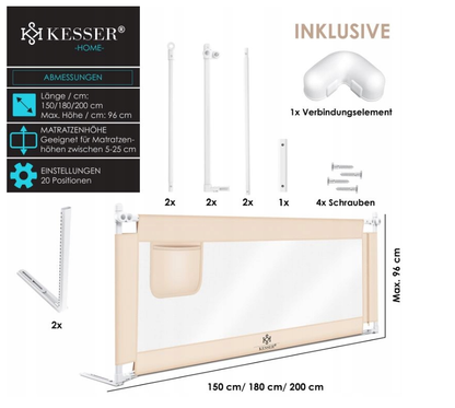 Barierka ochronna do łóżka dla dzieci 180cm