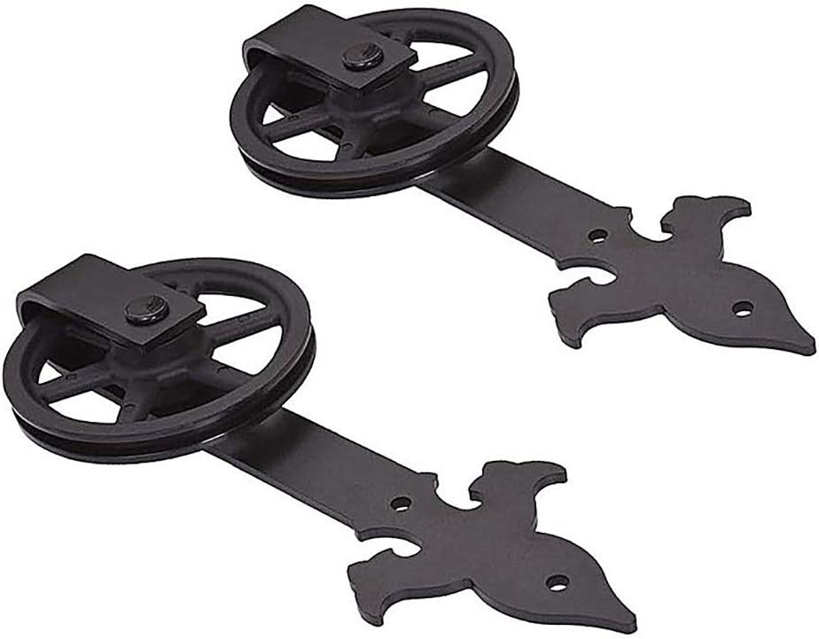 Okucia do drzwi przesuwnych typu barn door, zestaw 200cm, czarne