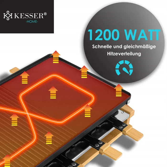 Raclette grill elektryczny KESSER PŁYTA bambusowy 1200 W