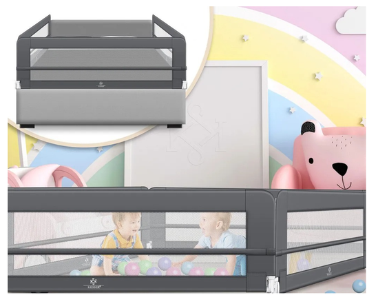 Barierka do łóżka szara 200 x 42 x 44 cm