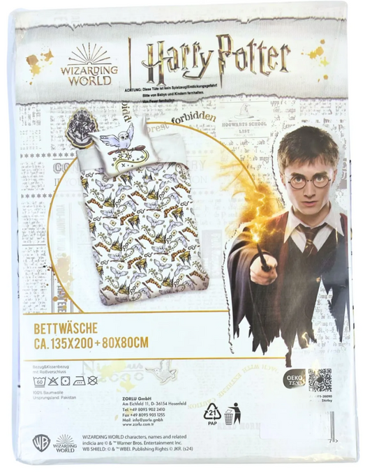 POŚCIEL HARRY POTTER BAWEŁNIANA 135X200 80X80 BAWEŁNA 100%