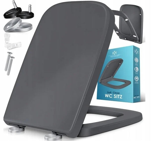 Deska sedesowa kesser k-wc-1538eg odcienie szarości i srebra duroplast