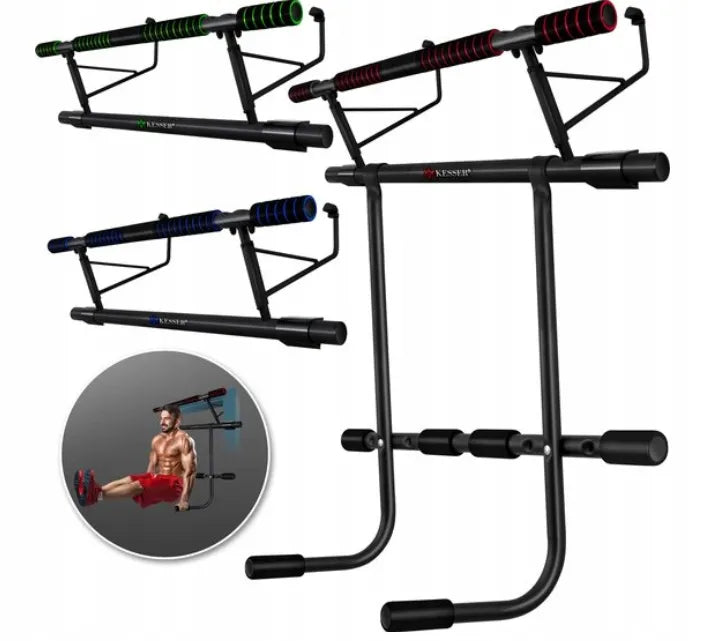 DRĄŻEK DO PODCIĄGANIA 4W1 DIP BEZ WIERCENIA FUTRYNA 130KG