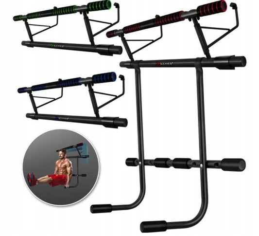 DRĄŻEK DO PODCIĄGANIA 4W1 DIP BEZ WIERCENIA FUTRYNA 130KG