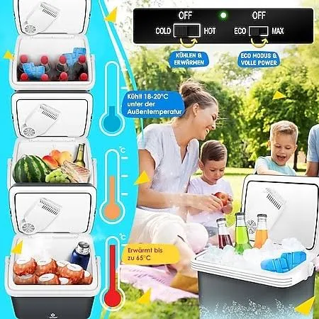 Lodówka turystyczna KESSER 32L 12V/230V – chłodzenie i grzanie, antracyt