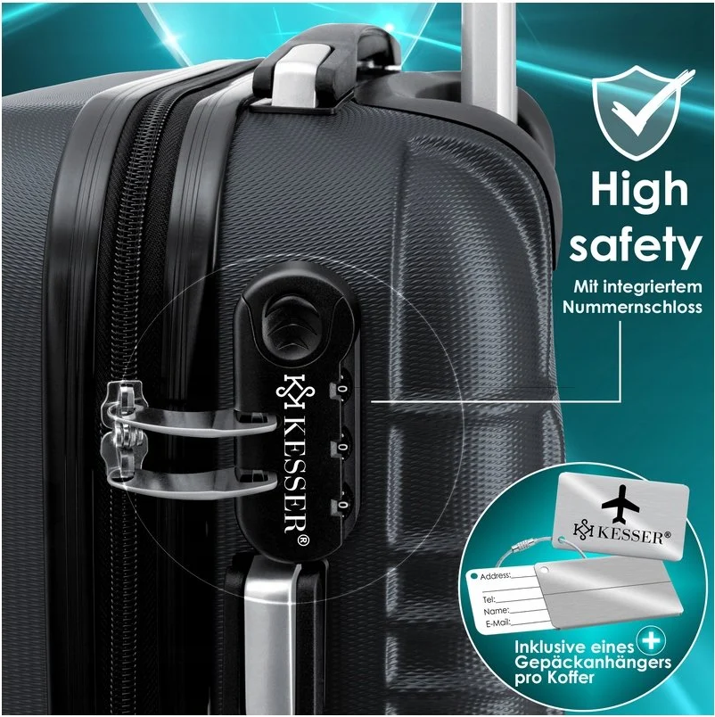 Walizka podróżna 84L twarda na kółkach ABS – antracyt