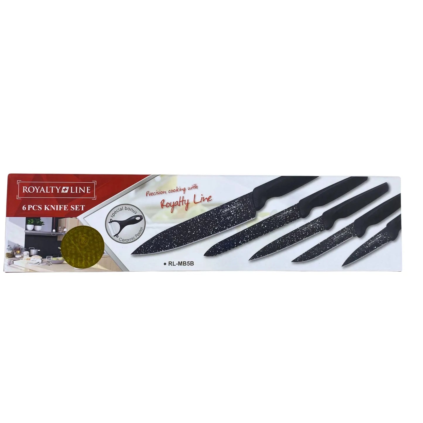 ZESTAW NOŻY ROYALITY LINE OBIERACZKA GRATIS MARMUROWA POWŁOKA