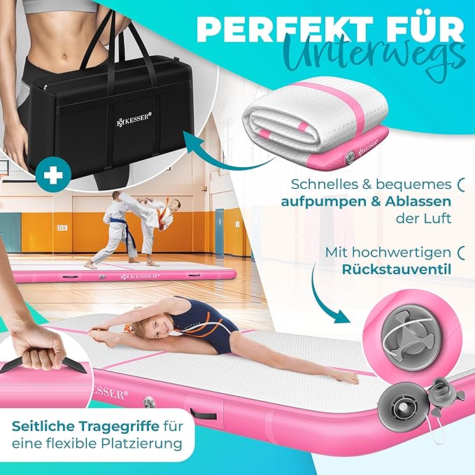 Nadmuchiwana mata gimnastyczna Airtrack Ścieżka Gimnastyczna 4m Dmuchana