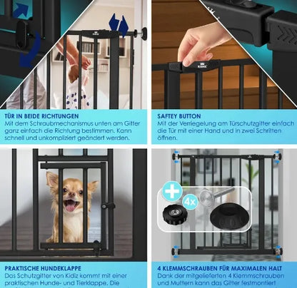 Barierka na drzwi, schody Kidiz rozporowa czerń