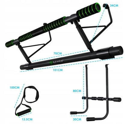 DRĄŻEK DO PODCIĄGANIA 4W1 DIP BEZ WIERCENIA FUTRYNA 130KG