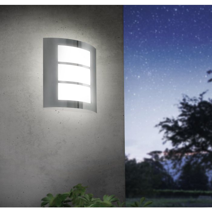 CITY lampa ścienna kinkiet zewnętrzny E27 z czujnikiem ruchu stal nierdzewna