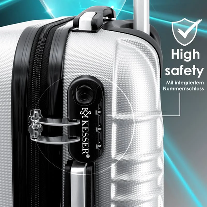 Zestaw 3 walizek KESSER M / L / XL – ABS, kółka 360°, zamek szyfrowy