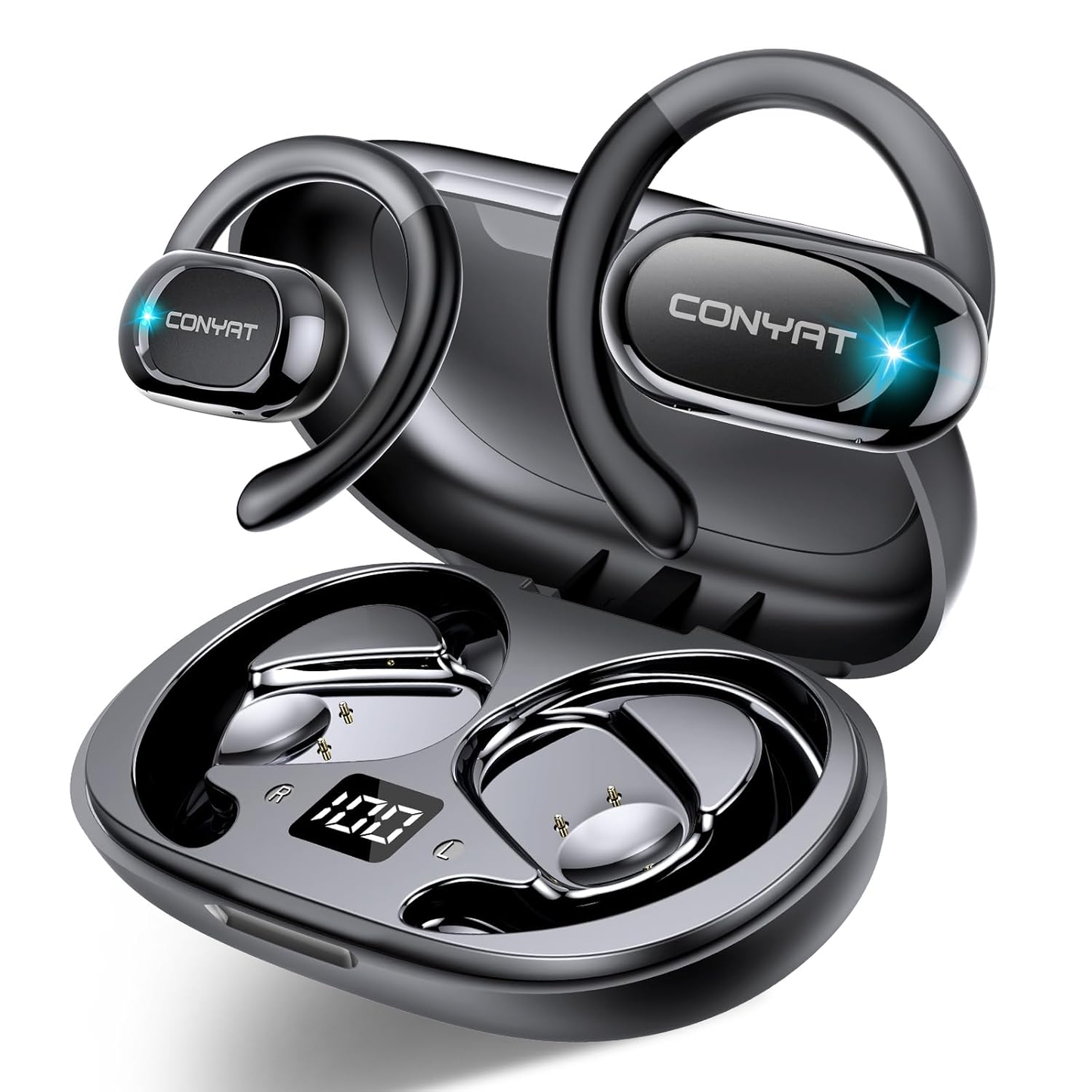 Conyat Open Ear X7 – słuchawki sportowe Bluetooth 5.4 (czarne)