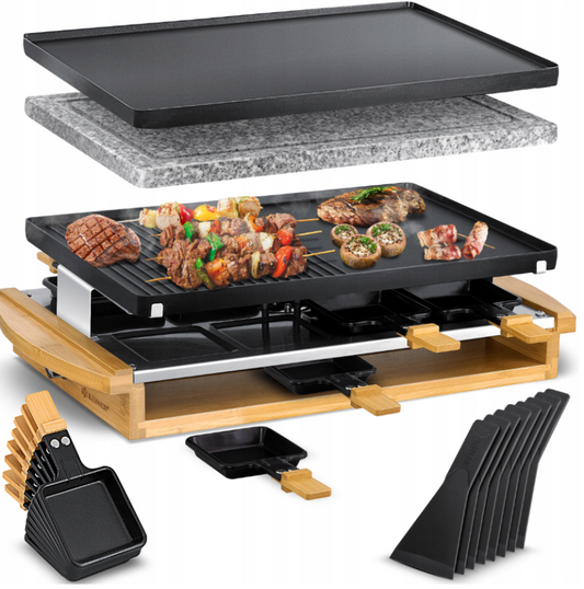 Raclette grill elektryczny KESSER PŁYTA bambusowy 1200 W