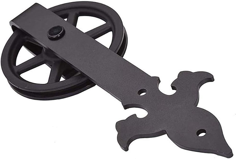 Okucia do drzwi przesuwnych typu barn door, zestaw 200cm, czarne