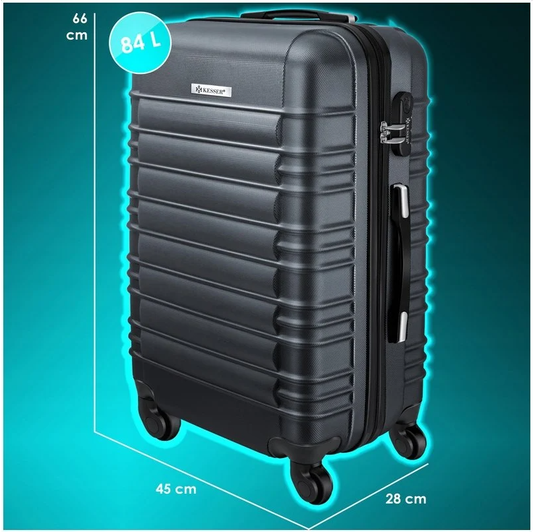 Walizka podróżna 84L twarda na kółkach ABS – antracyt