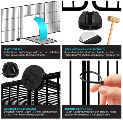 Wybieg dla zwierząt KESSER – czarny Klatka Dla Gryzoni, Królików