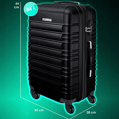 Walizka podróżna 84L twarda na kółkach ABS – czarna