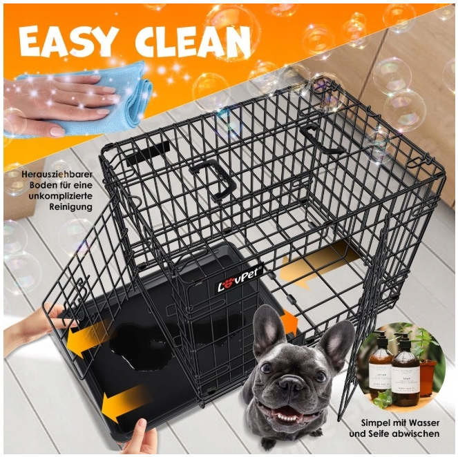 SKŁADANA KLATKA DLA PSA TRANSPORTOWA 80 cm x 48 cm x 56 cm