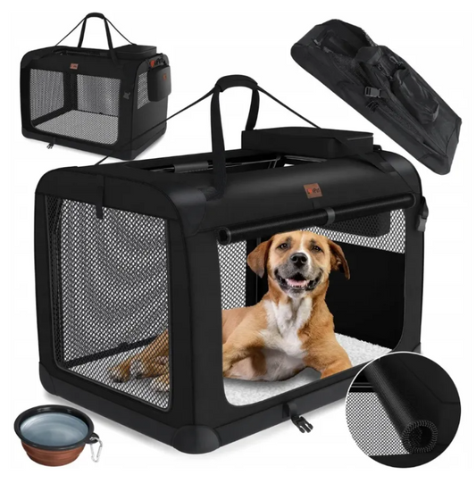 TRANSPORTER SKŁADANY DLA PSA Czarny L