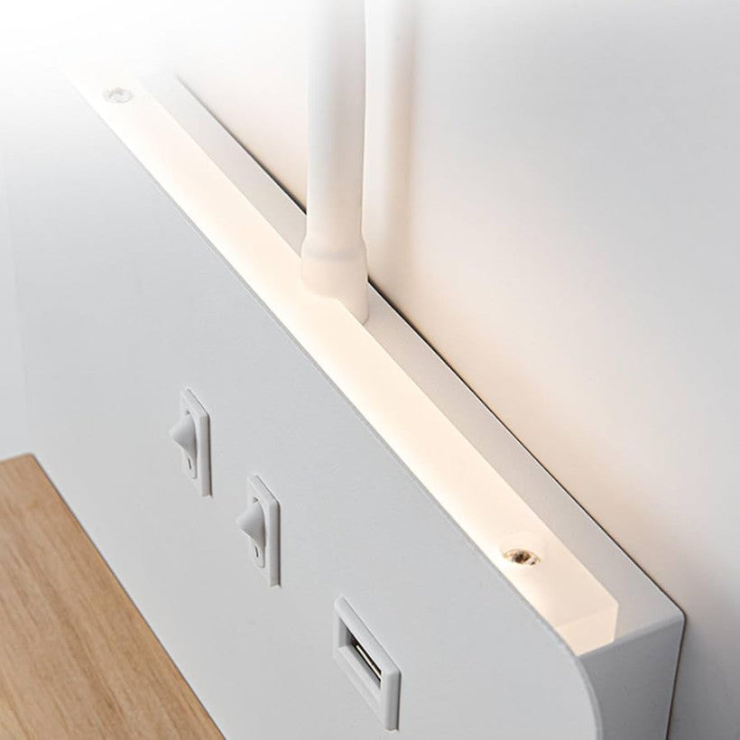 Lampa ścienna LED z bezprzewodową ładowarką 2 w 1, lampka nocna z przyłączem USB