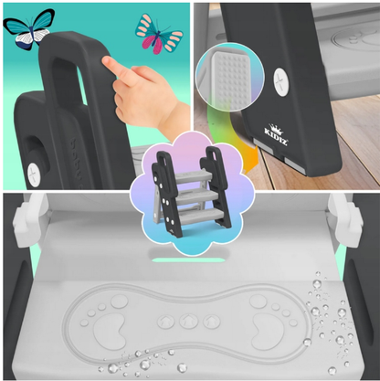 DRABINA SCHODKI DLA DZIECI REGULOWANA PODEST KIDIZ SZARE ANTRACYTOWE