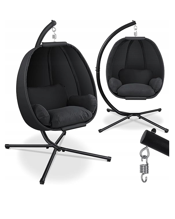 Fotel wiszący wolnostojący antracyt 90 cm 150 kg KESSER