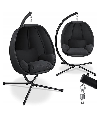 Fotel wiszący wolnostojący antracyt 90 cm 150 kg KESSER