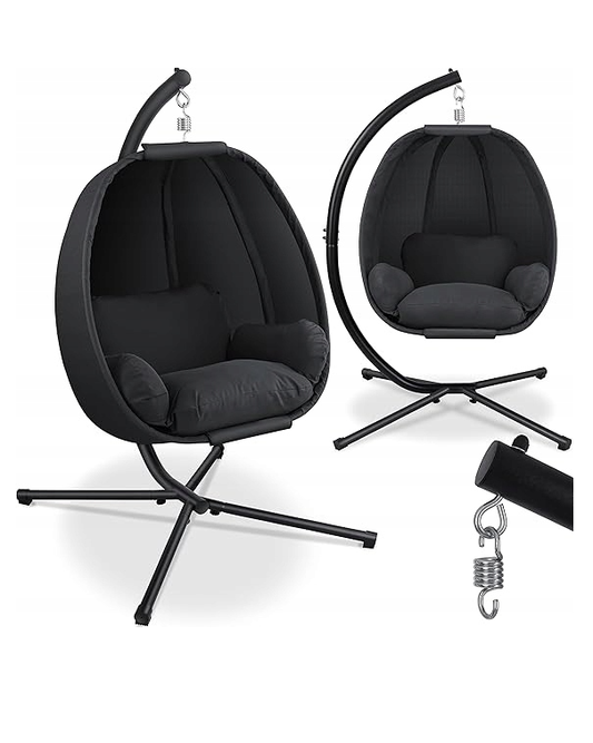 Fotel wiszący wolnostojący antracyt 90 cm 150 kg KESSER