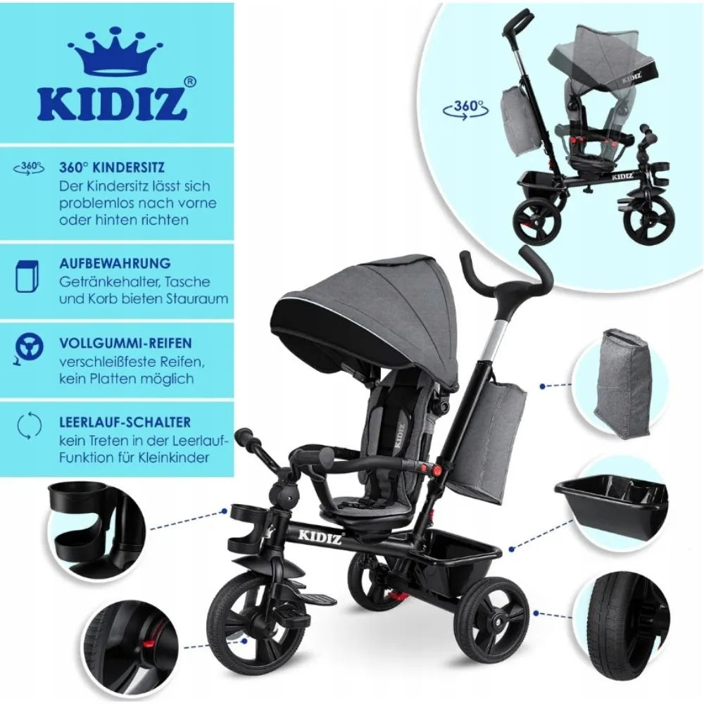 TRÓJKOŁOWIEC 5W1 ROWEREK TRÓJKOŁOWY ROWER Z DRĄŻKIEM