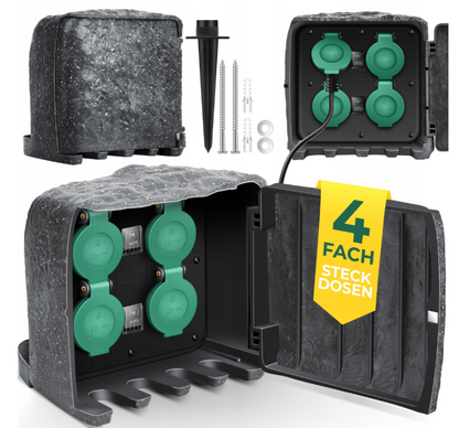 Gniazdo Elektryczne Kamień 4 punktowe KESSER szary