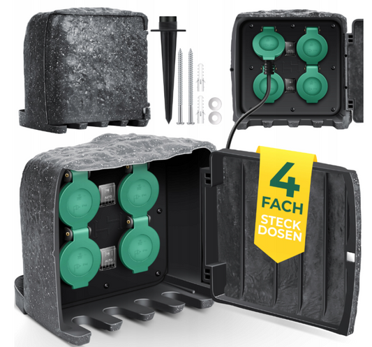 Gniazdo Elektryczne Kamień 4 punktowe KESSER szary