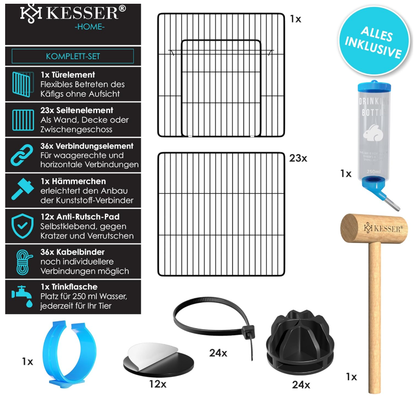 Wybieg dla zwierząt KESSER – czarny Klatka Dla Gryzoni, Królików