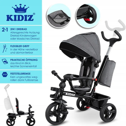 TRÓJKOŁOWIEC 5W1 ROWEREK TRÓJKOŁOWY ROWER Z DRĄŻKIEM