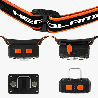 Latarka czołowa akumulatorowa z czujnikiem ruchu XPG + COB – 7 trybów, USB