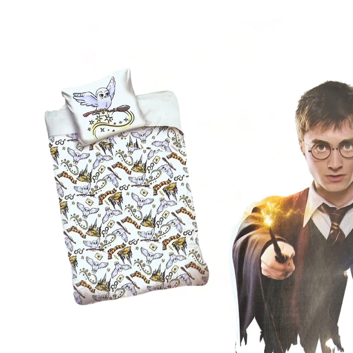 POŚCIEL HARRY POTTER BAWEŁNIANA 135X200 80X80 BAWEŁNA 100%