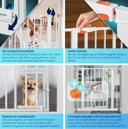 Barierka bramka na drzwi schody rozporowa