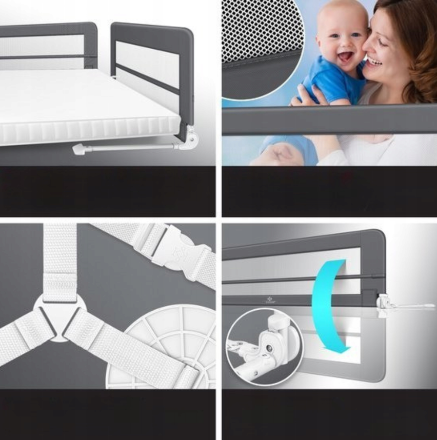 BARIERKA OCHRONNA DO ŁÓŻKA ZABEZPIECZAJĄCA 180 X 42 x 44 CM