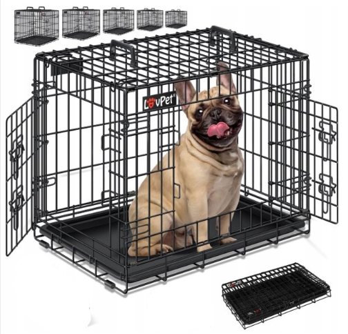 SKŁADANA KLATKA DLA PSA TRANSPORTOWA 80 cm x 48 cm x 56 cm