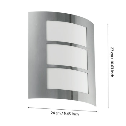 CITY lampa ścienna kinkiet zewnętrzny E27 z czujnikiem ruchu stal nierdzewna