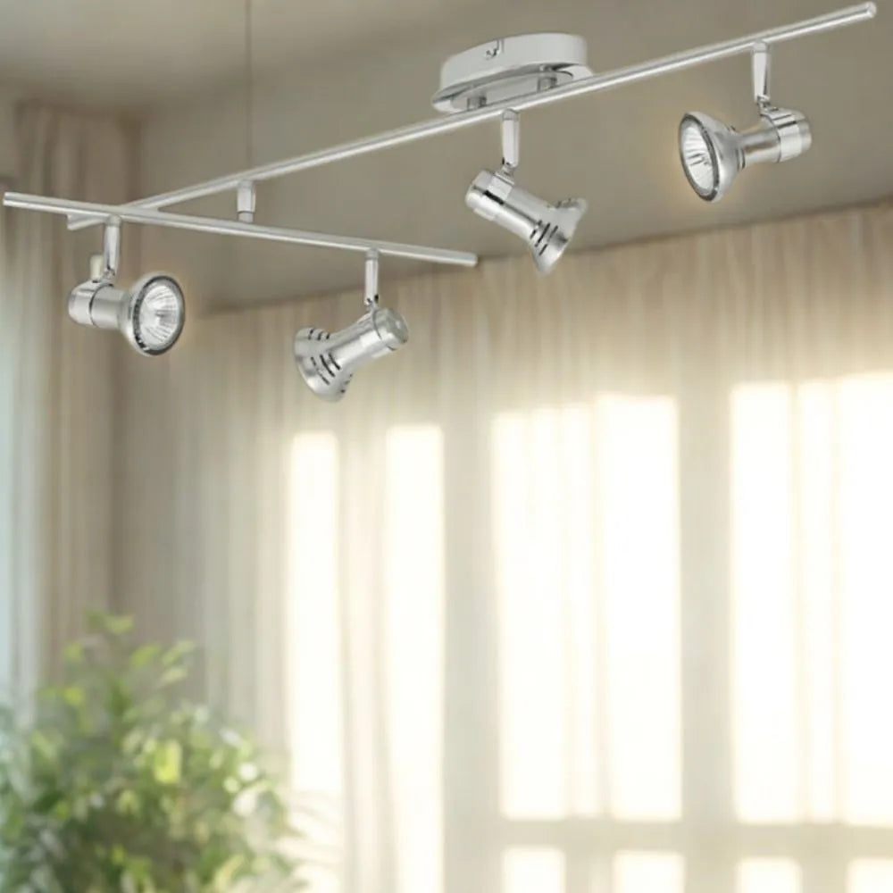 SPOT SUFITOWY EGLO MATOWY CHROM MODNY 4-PUNKTOWY